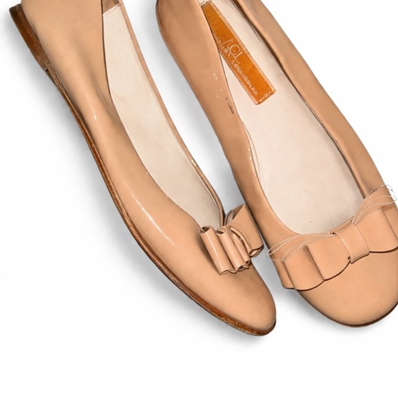 AGL Attilio Giusti Leombruni Nude Patent Leather Ballet Flats Bow Detail Size 8 - Picture 3 of 5